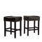 Contemporary Home Living Set of 2 Black and Bronze Contemporary Bar Stools 26"